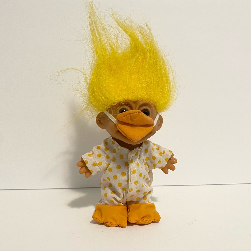 Vintage Russ Troll Figure My Lucky Duck w Bill Costume Halloween Trolls 5” Toy